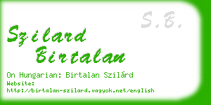 szilard birtalan business card
